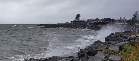 Gale at high tide